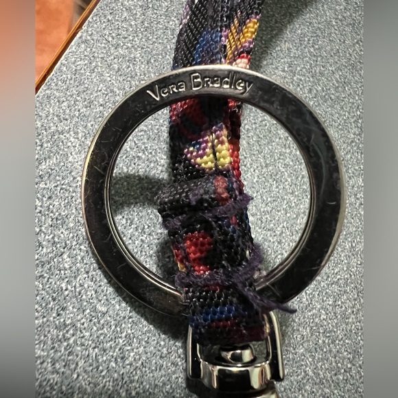 Vera Bradley Iconic Zip ID Purple Floral Case lanyard. - Picture 4 of 12